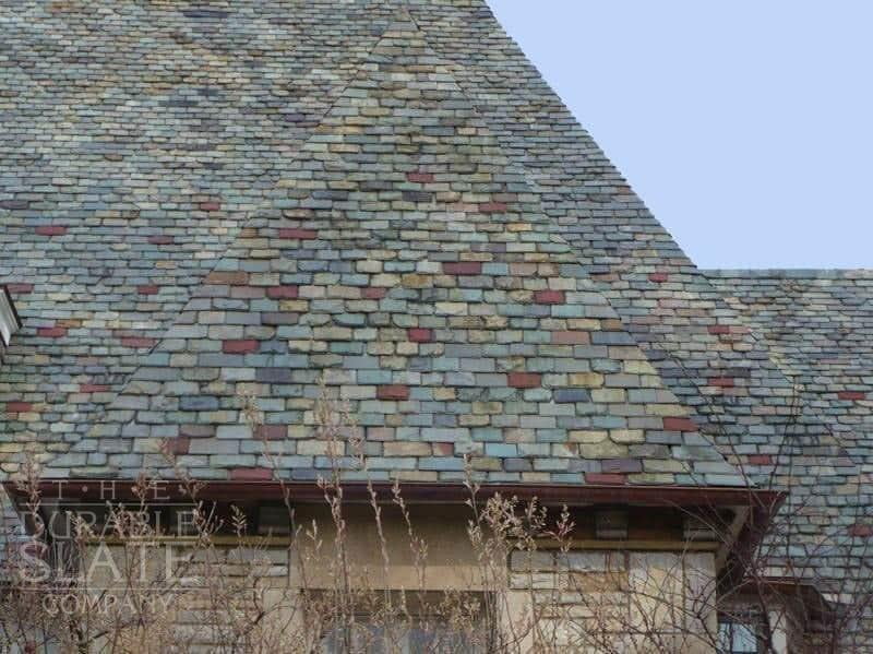 cotton residence slate roof repair close-up