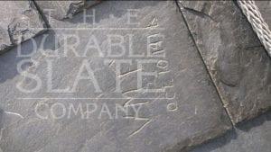 grey slate tile from cynthiana kentucky inscribed with VMF Oct. 10. 1916