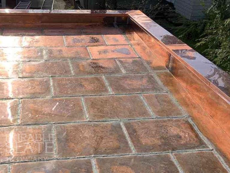 flat lock copper roof with lead-free solder