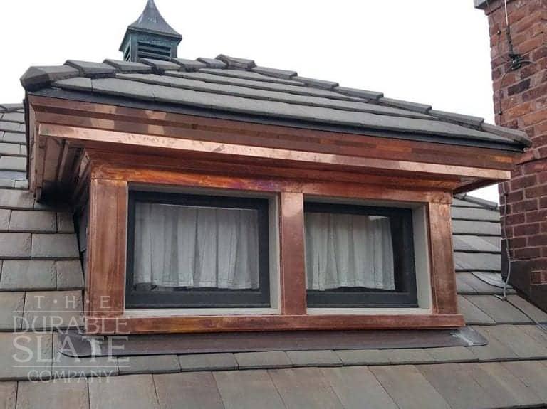 a copper dormer designed and installed by the durable slate company in Cincinnati