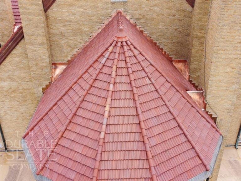 st bernad in burketsville ohio shown with its red clay tile roof repaired