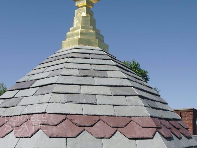 slate dome with gold coated ornamental fixture