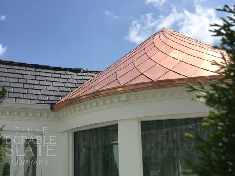 custom copper roof and slte roof on private residence in arizona