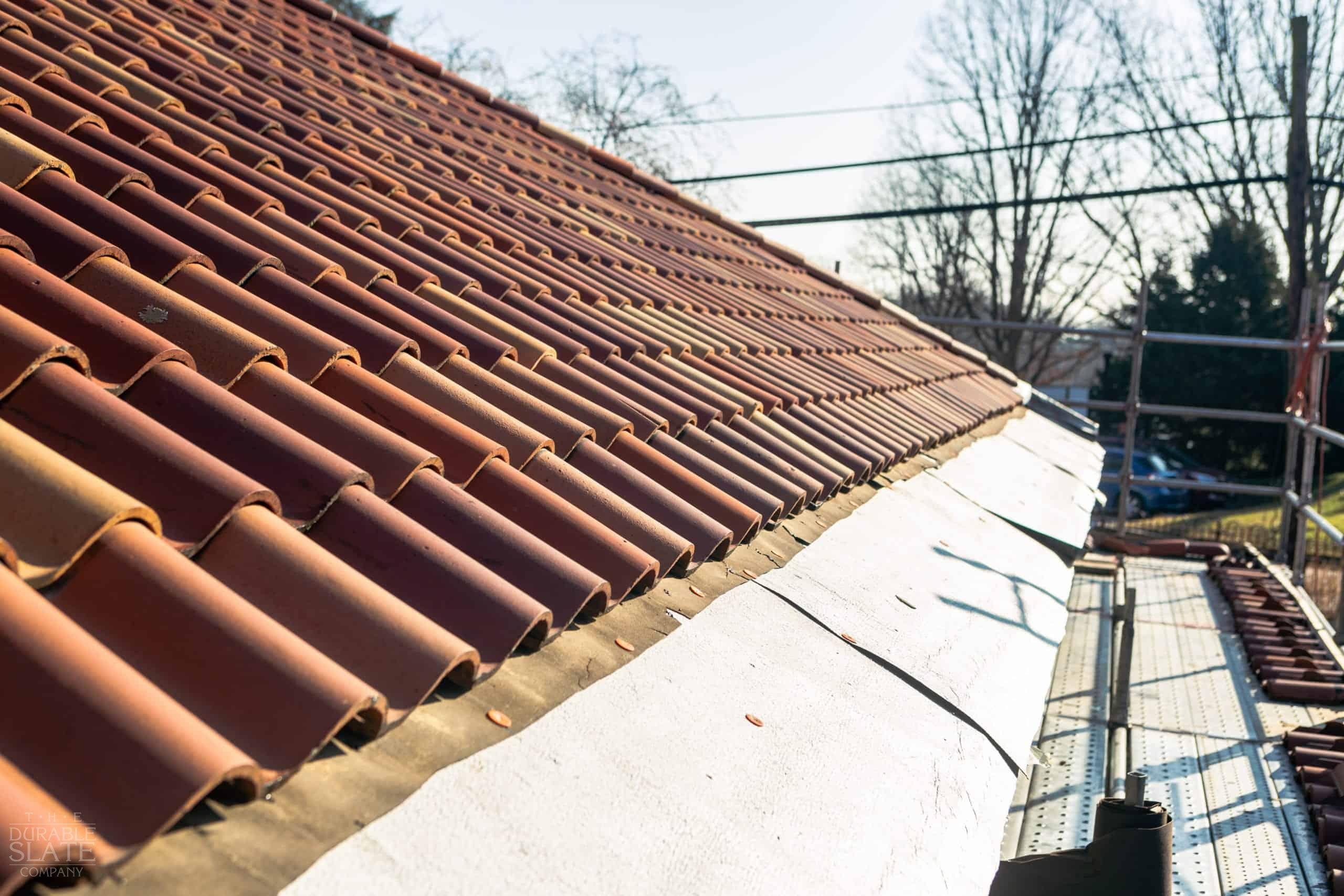 Maryland Zoo, Baltimore, MD underlayment exposed and copper gutter visible