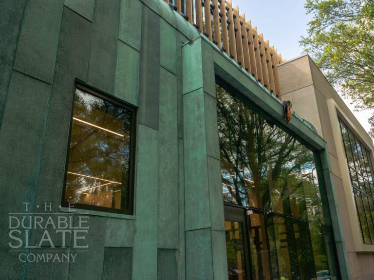 the durable slate company completed the norwegian embassy in washington d.c. with custom, curved copper paneling