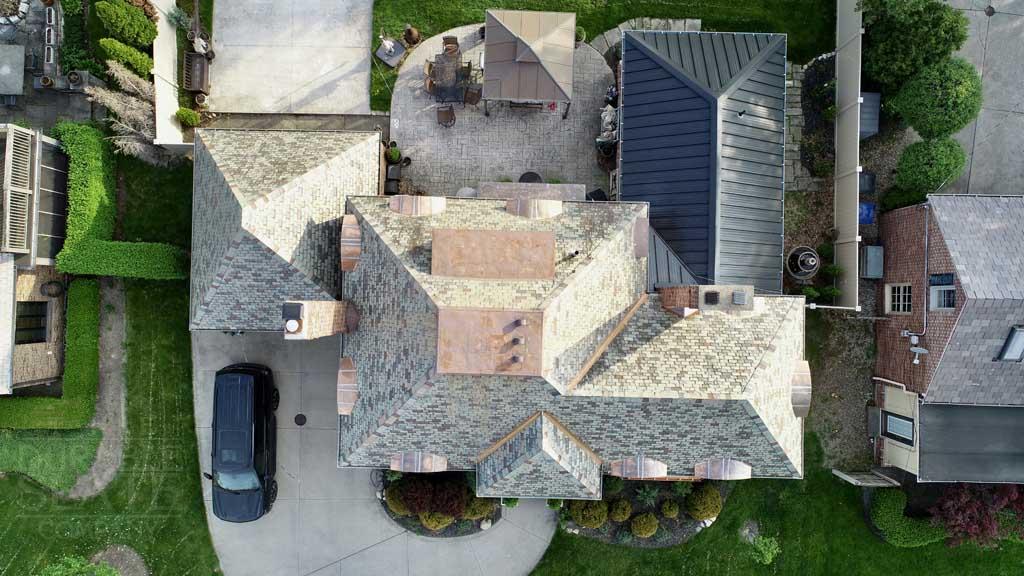 a close up of a stone building