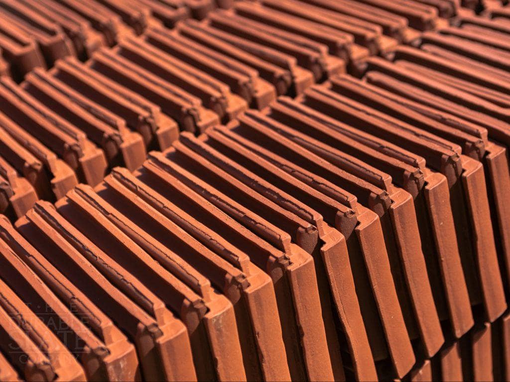 a stack of reclaimed roofing tiles