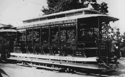 an electric street car from the 19th century, chevy chase, maryland