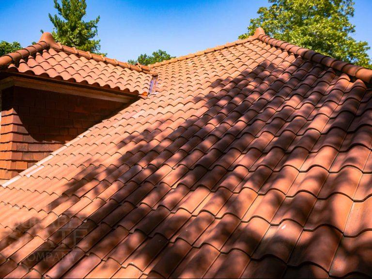 the roof of a building