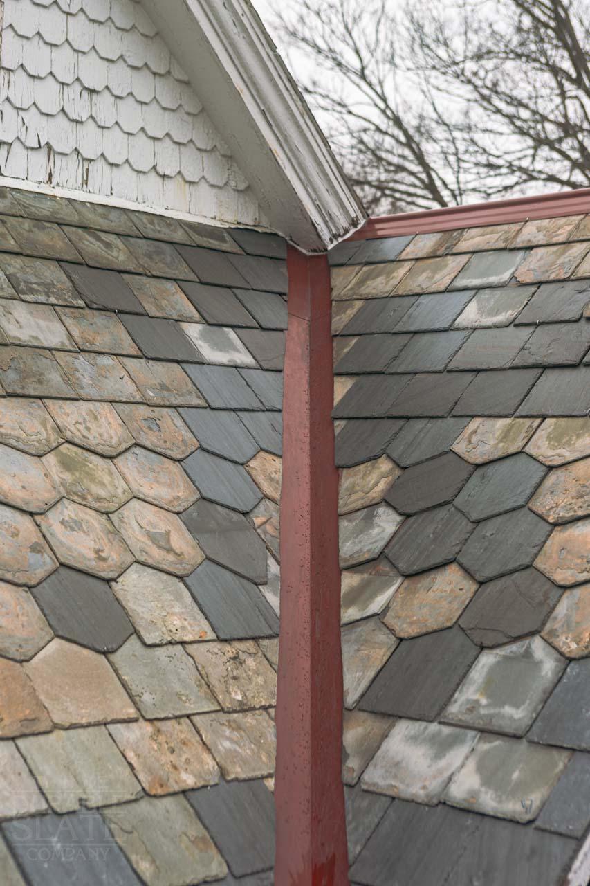 a close up of a brick building